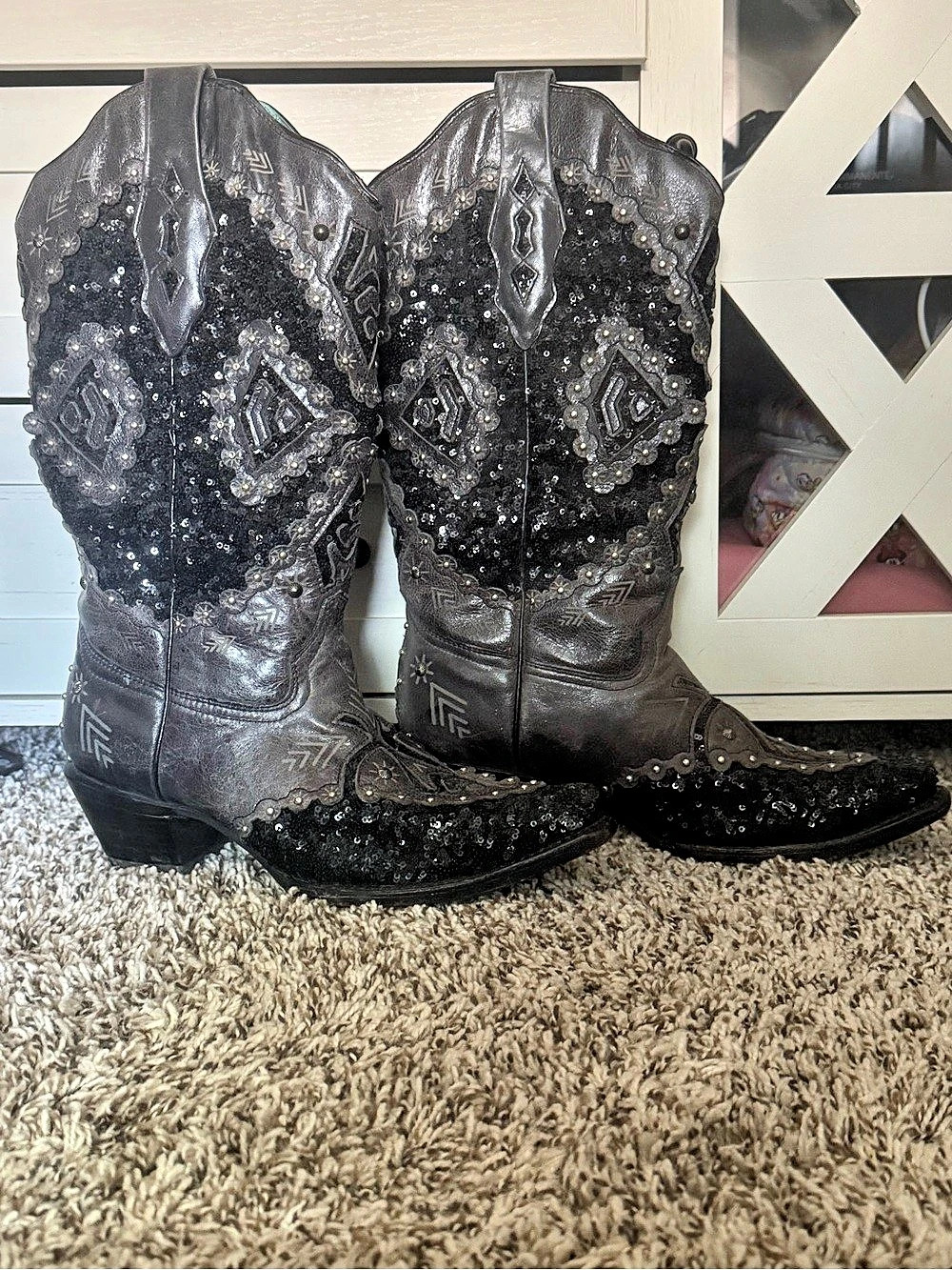 Corral Black Sequin boots